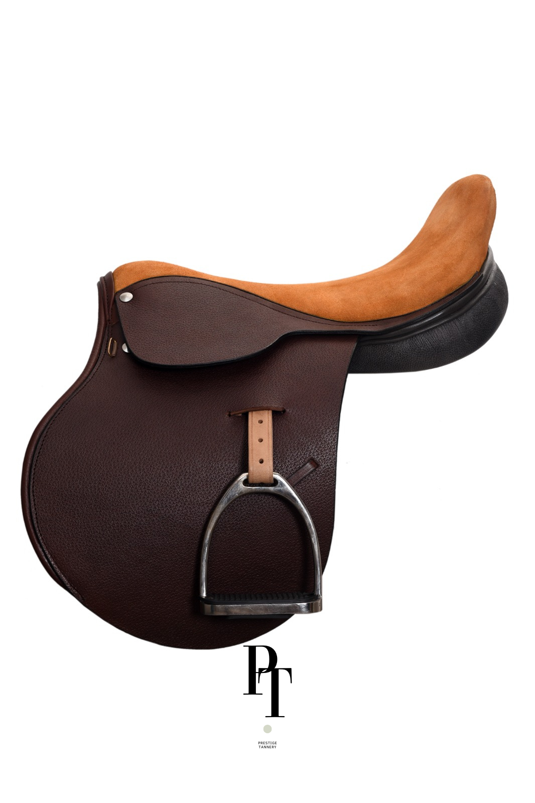 The Valencia - Polo Saddle in Dark Brown & Signature Orange