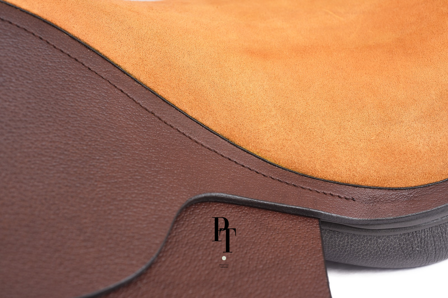 The Valencia - Polo Saddle in Dark Brown & Signature Orange