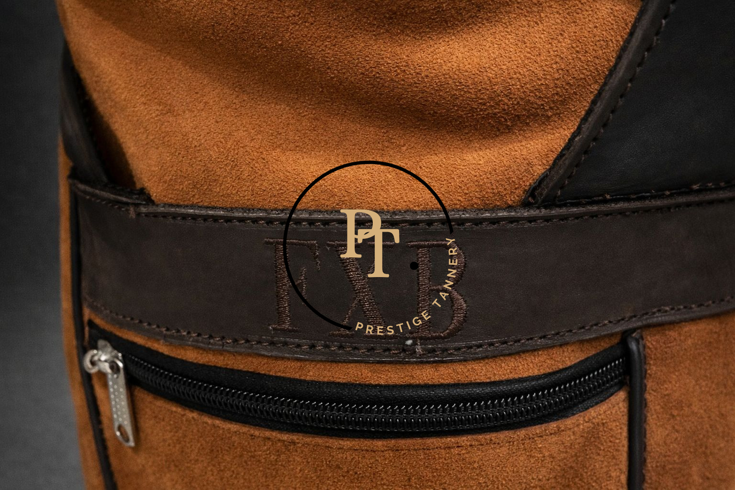 Prestige Tannery Camel Suede Leather Boot Bag