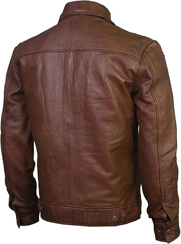 PT Brown Leather Jacket for Men