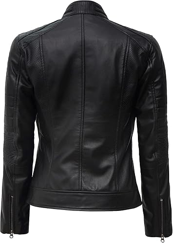 Motorcycle Leather Jacket for Women