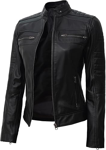 Motorcycle Leather Jacket for Women