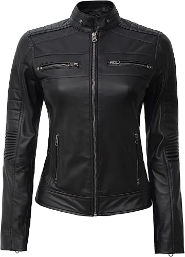 Motorcycle Leather Jacket for Women