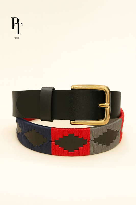 Prestige Tannery Quilted Leather Belt – Hand-Stitched Pattern