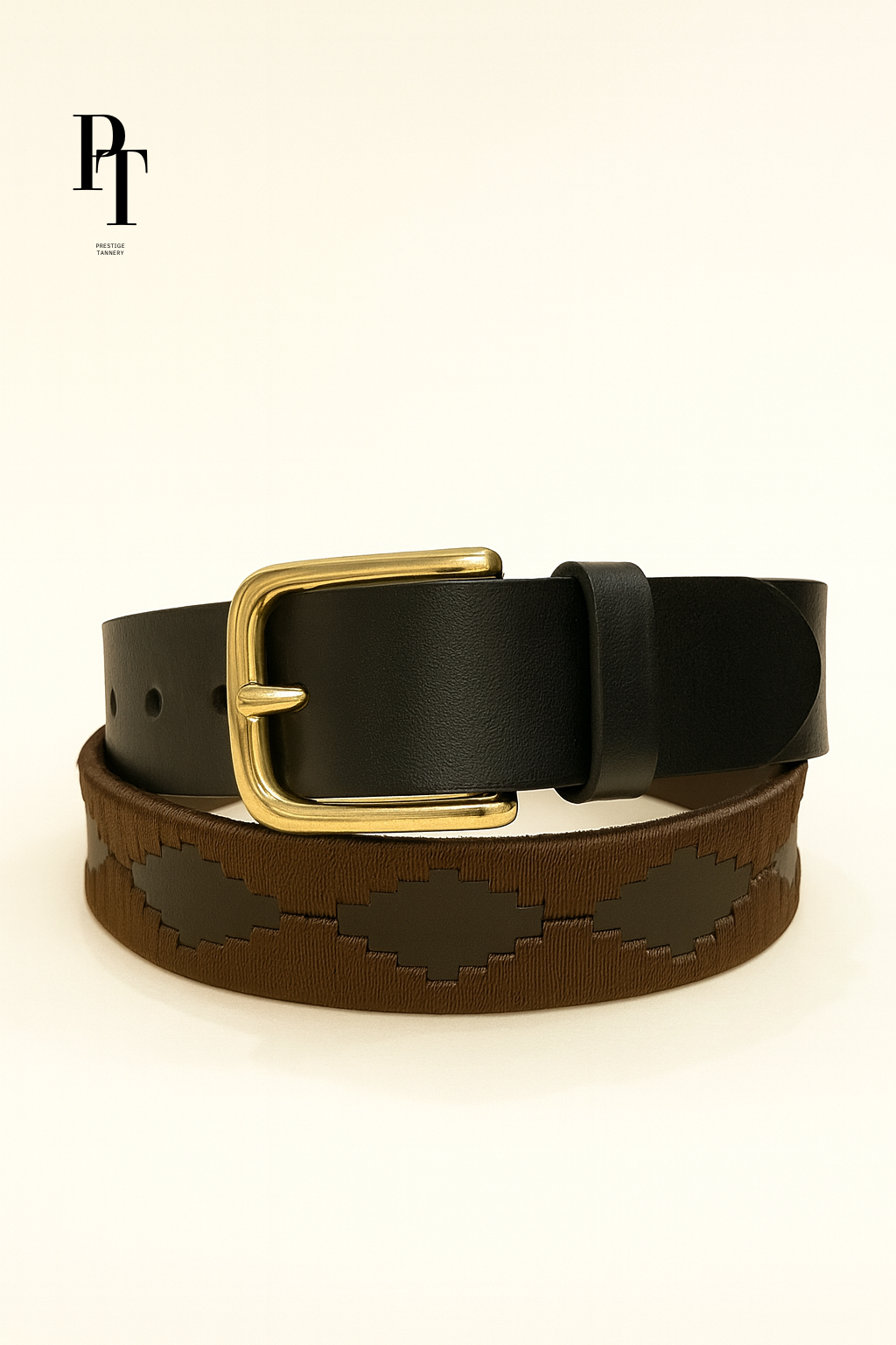 Prestige Tannery Embossed Leather Belt – Two-Tone Design