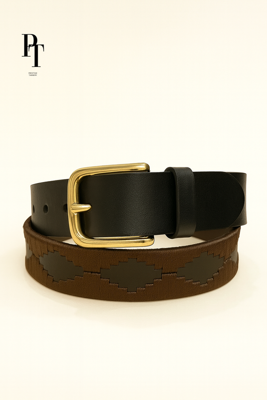 Prestige Tannery Embossed Leather Belt – Two-Tone Design