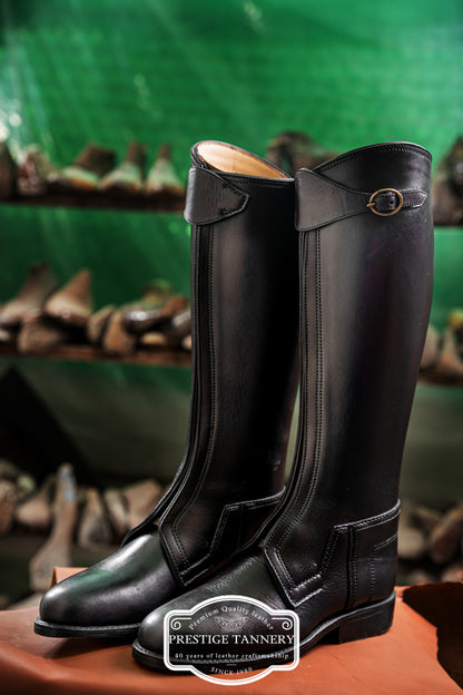 Classic Leather Riding Boots - Black Leather Boots Handmade Excellence For Men