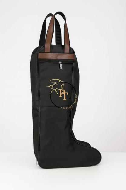 Prestige Tannery Complete Polo Bag Set – Black with Brown Leather (4-Piece)