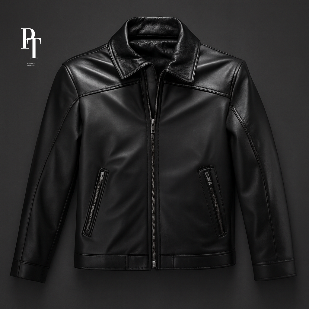 Classic Black Leather Jacket For Men