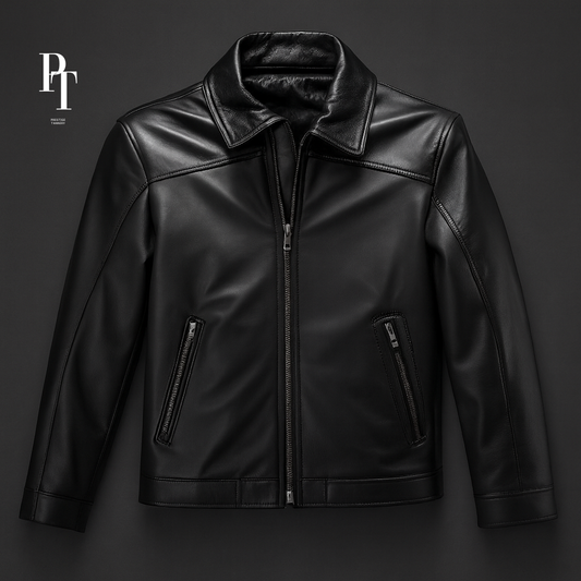 Classic Black Leather Jacket For Men