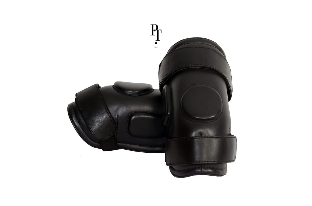 Signature Leather Black Knee Guards