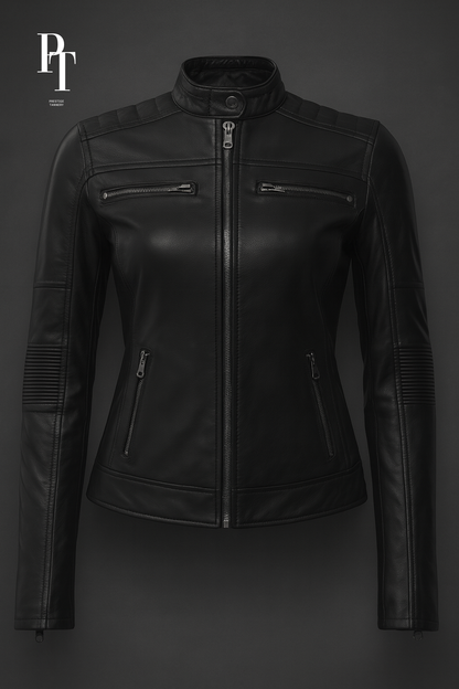 Motorcycle Leather Jacket for Women