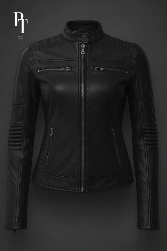 Motorcycle Leather Jacket for Women