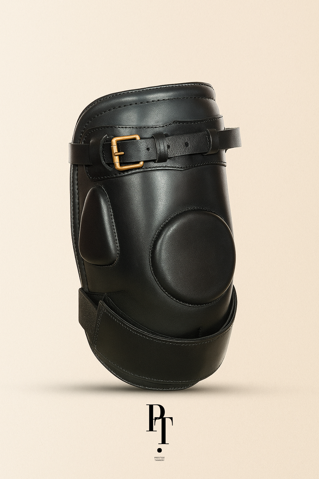 Classic Buckled Leather Knee Guards