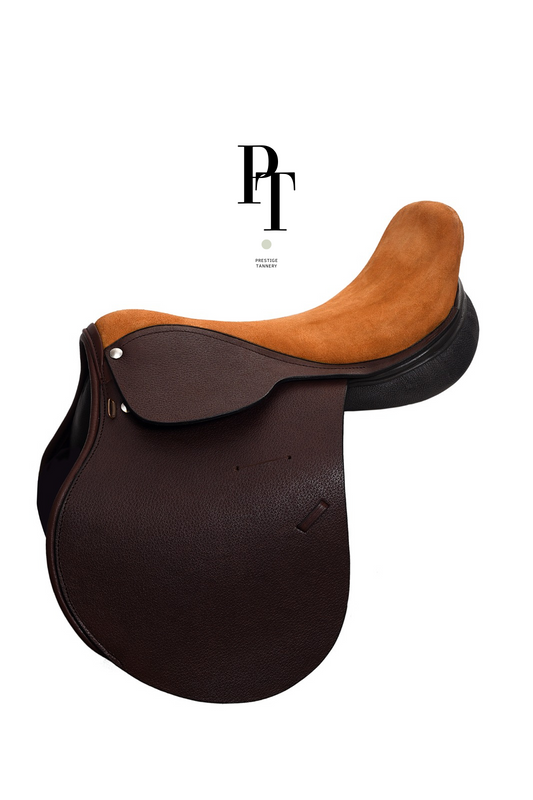 The Valencia - Polo Saddle in Dark Brown & Signature Orange