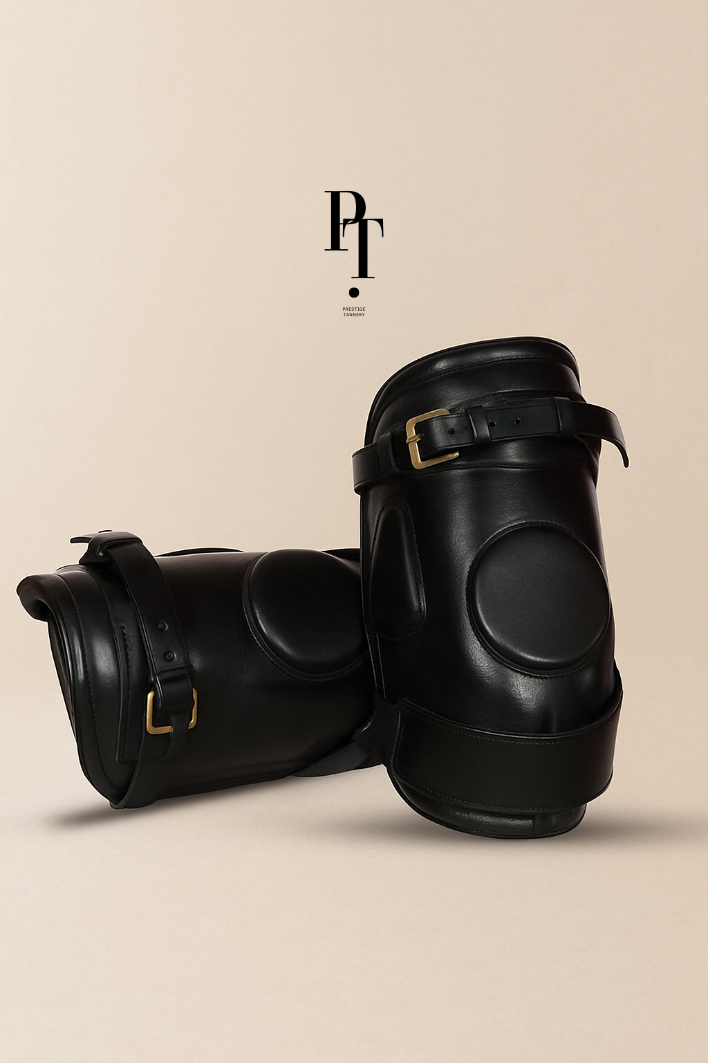 Classic Buckled Leather Knee Guards