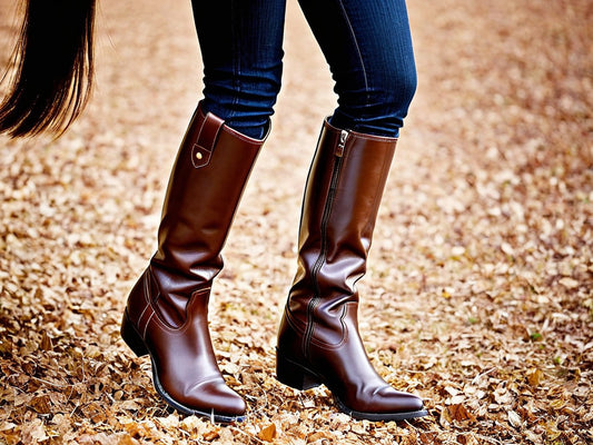 Premium Chocolate Brown Leather Tall Boots for Men