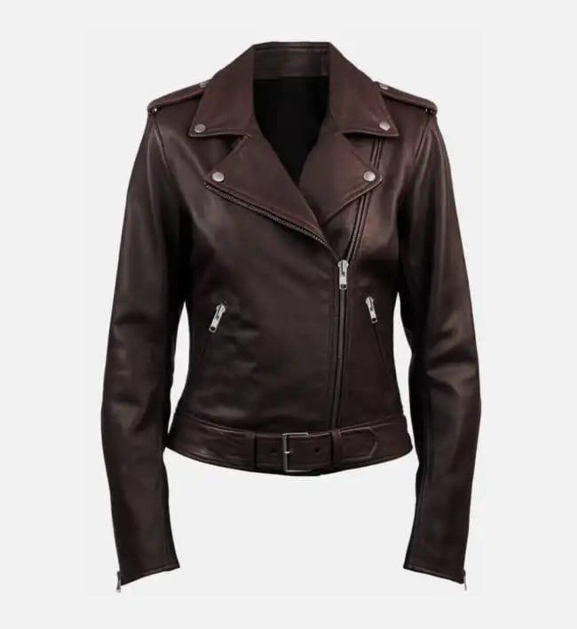 Women Dark Brown leather Jacket