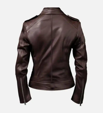 Women Dark Brown leather Jacket