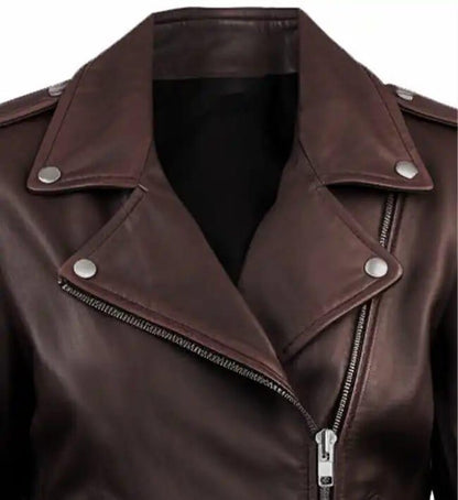 Women Dark Brown leather Jacket