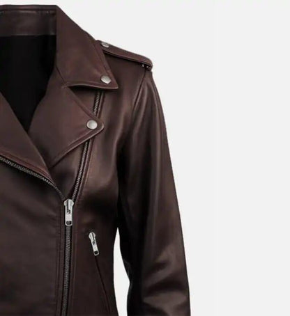 Women Dark Brown leather Jacket