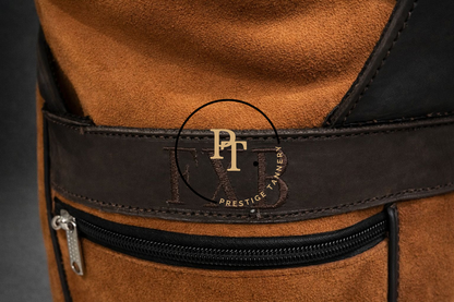 Prestige Tannery Camel Suede Leather Boot Bag