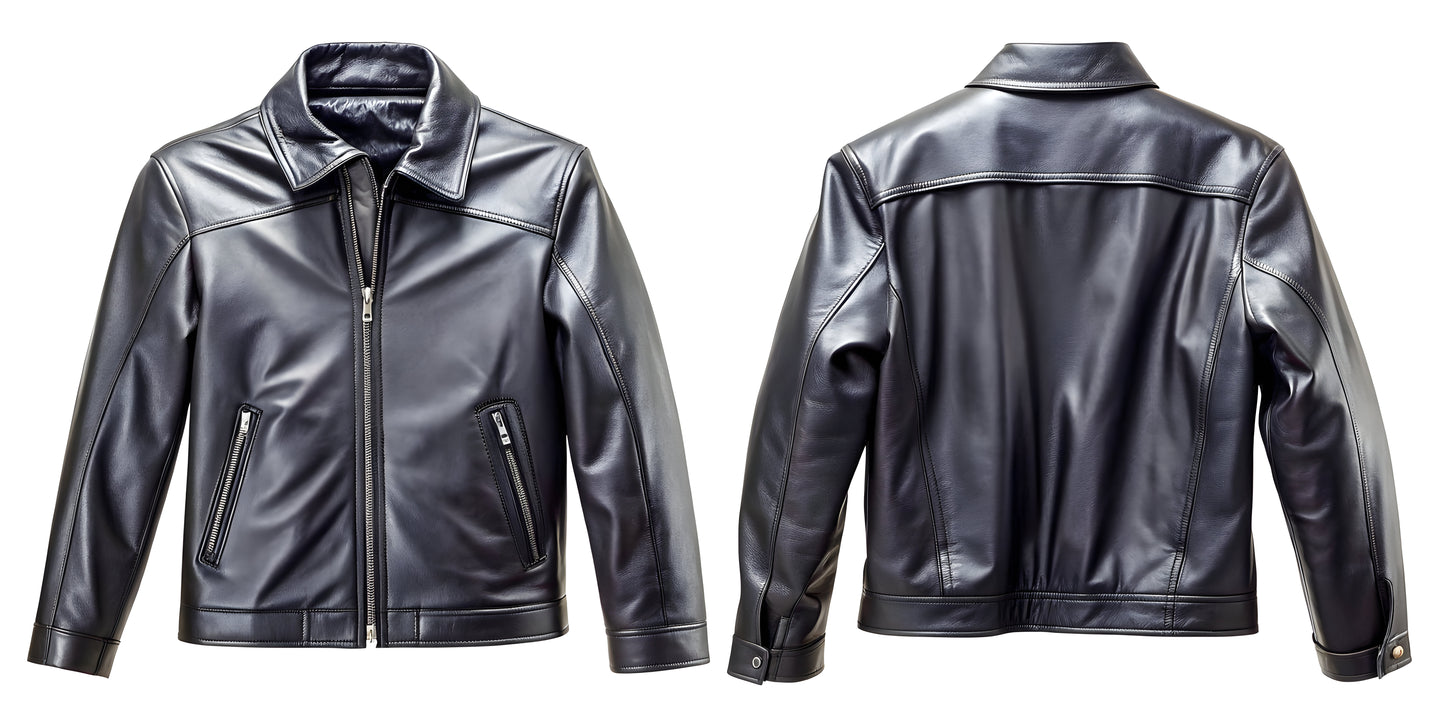 Classic Black Leather Jacket For Men